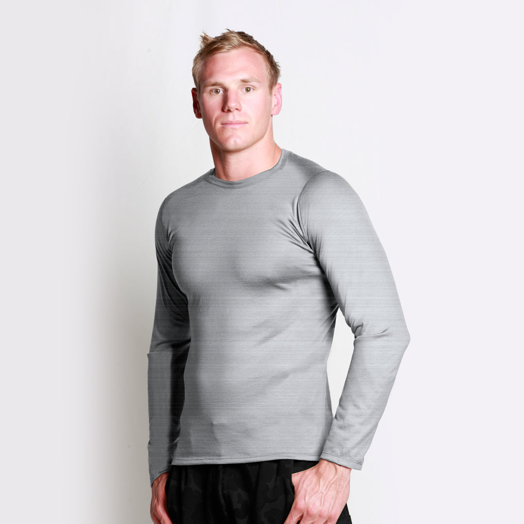 Men's Long Sleeve Crew T-shirt Grey Marle