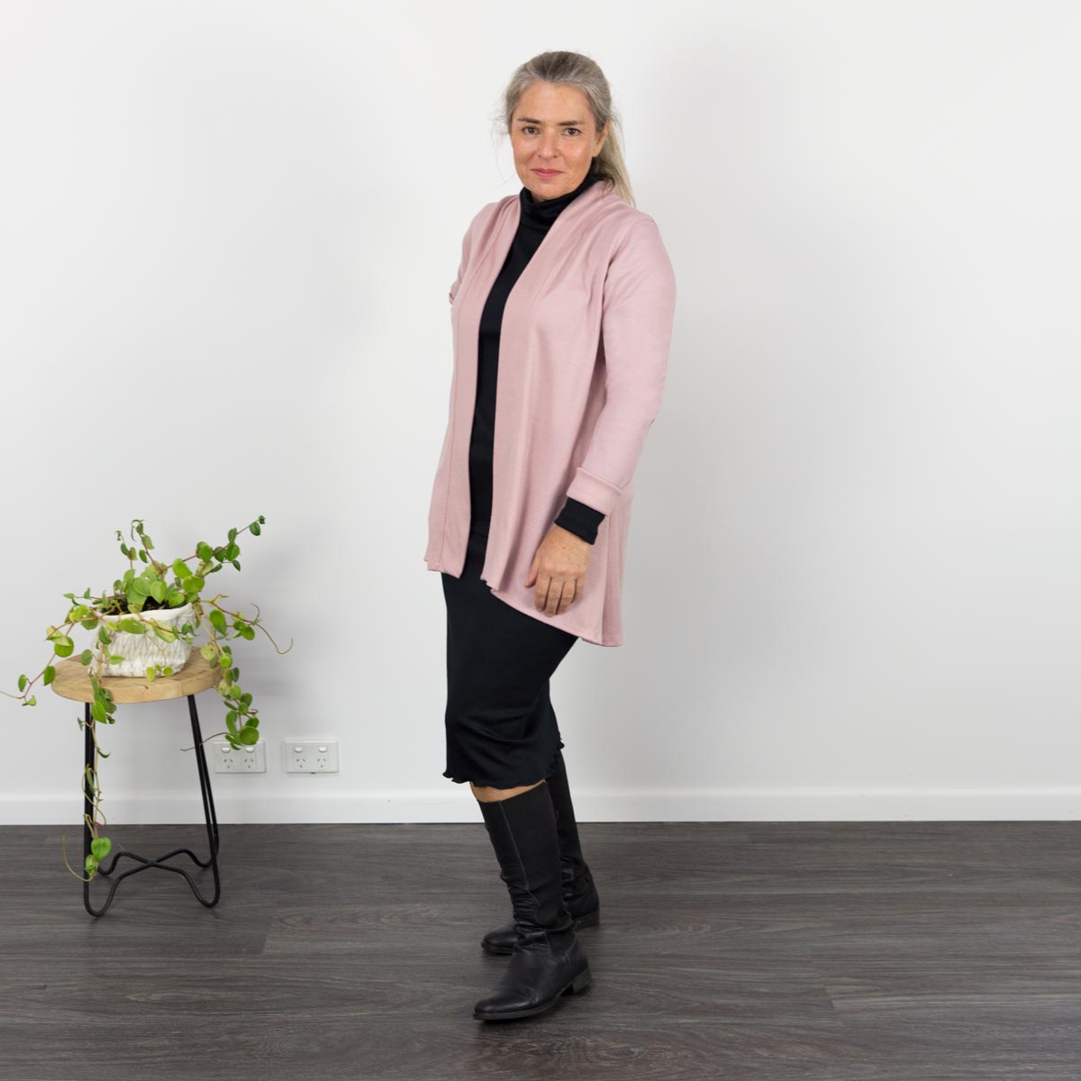 Short Swing Merino Jacket Dusty Pink