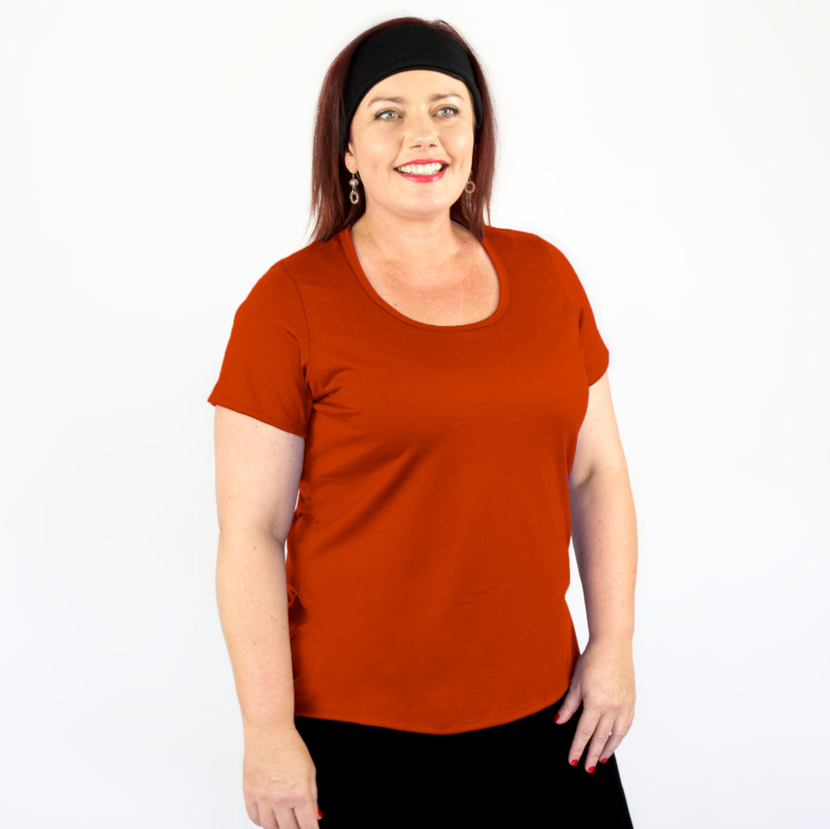 bright orange merino shirt