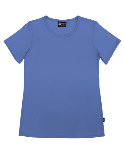 Womens Merino Crew Neck T-shirt Blue