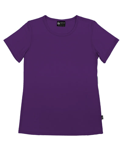 Women's Crew Neck Merino T-shirt Purple