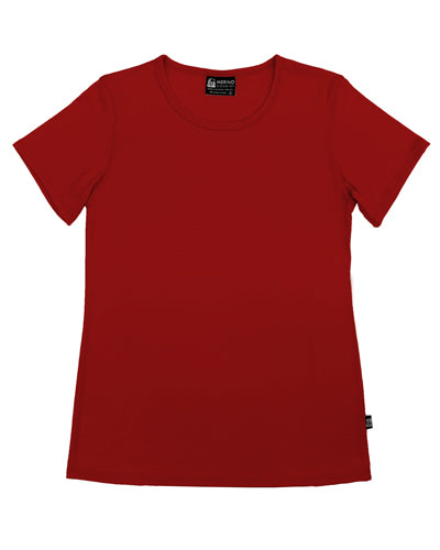 Women's Crew Neck Merino T-shirt red
