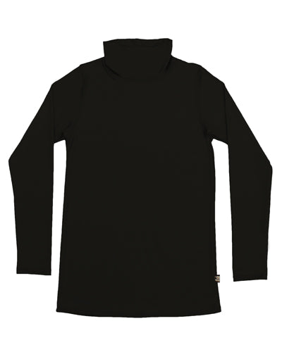 Womens Merino Turtle Neck Top Black