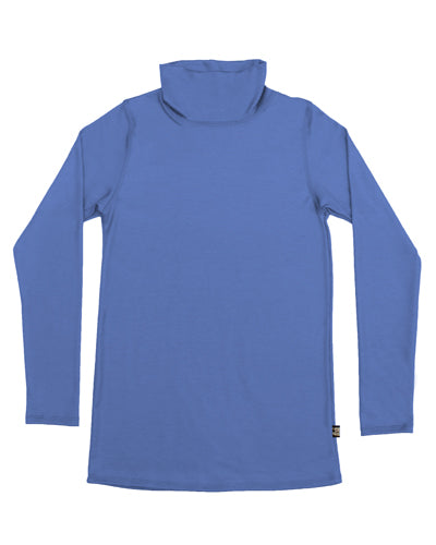 Womens Merino Turtle Neck Top Blue