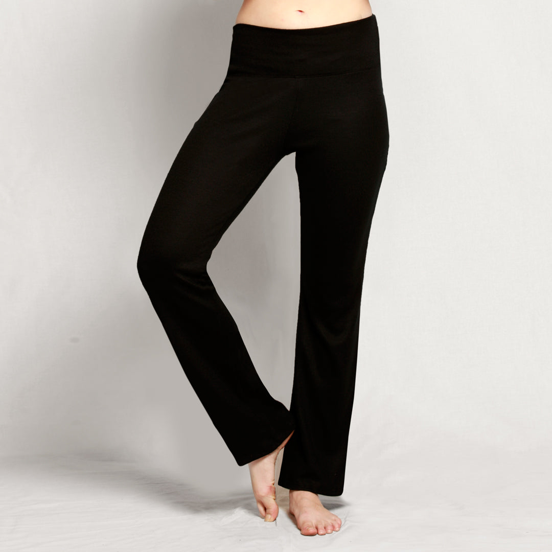 Merino Straight Leg Pants Black