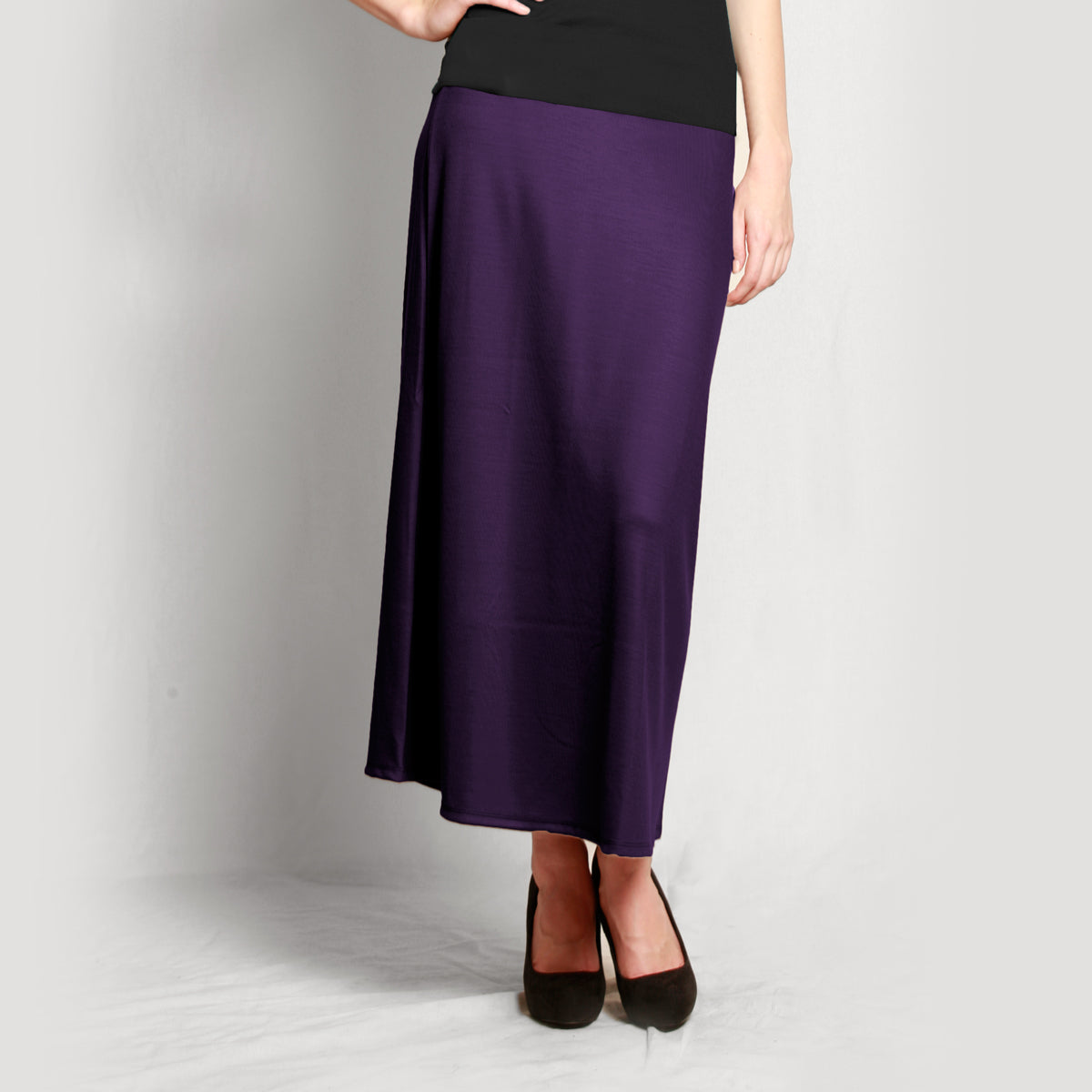 Purple Merino A-Line Skirt