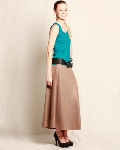 Merino A-line Skirt Taupe