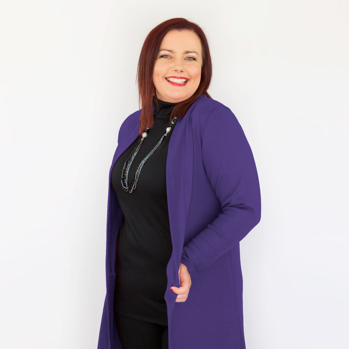 Merino Short Swing Jacket - Purple