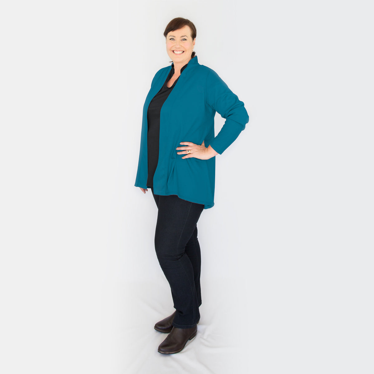 Merino Short Swing Jacket Teal