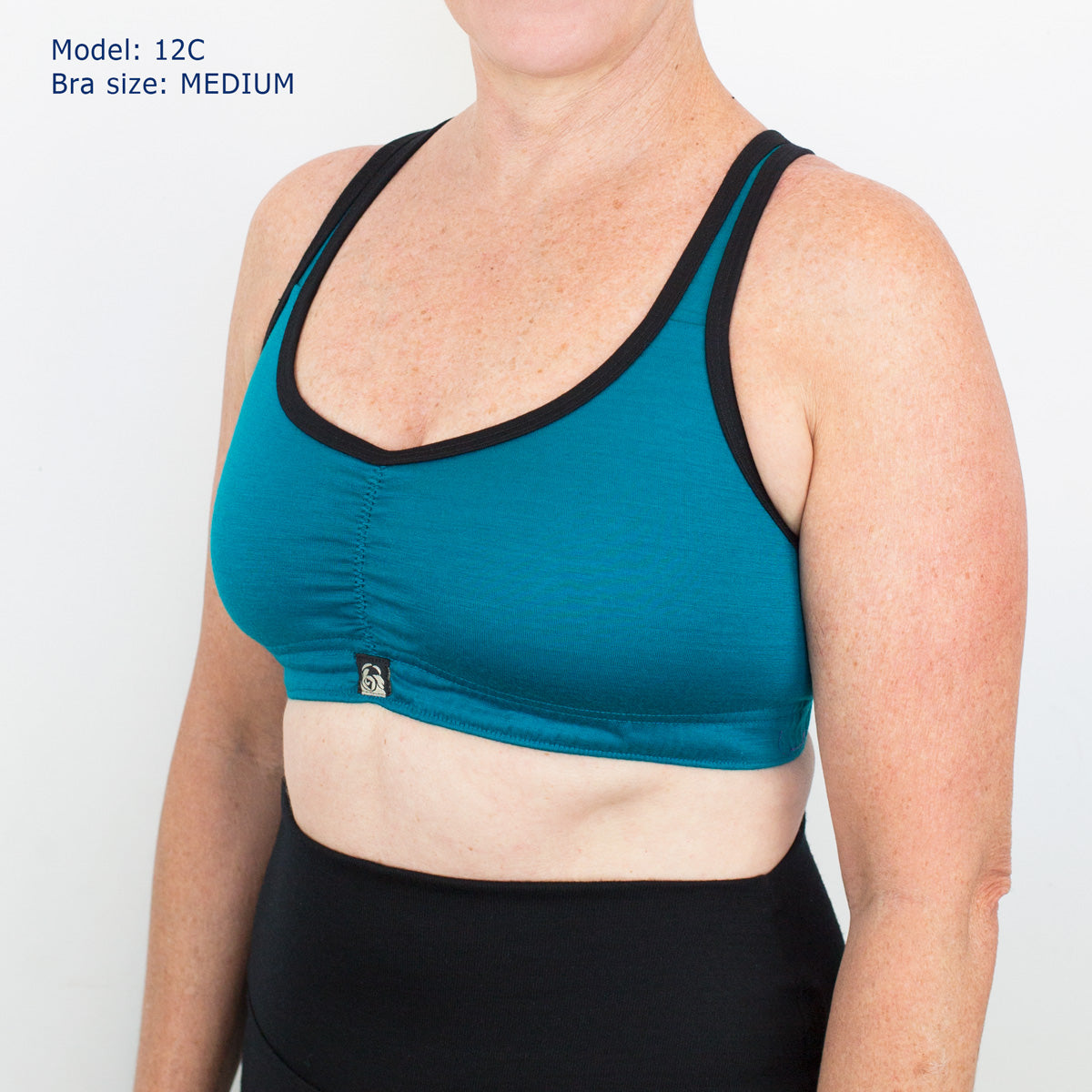 100% Merino Sports Bra Teal