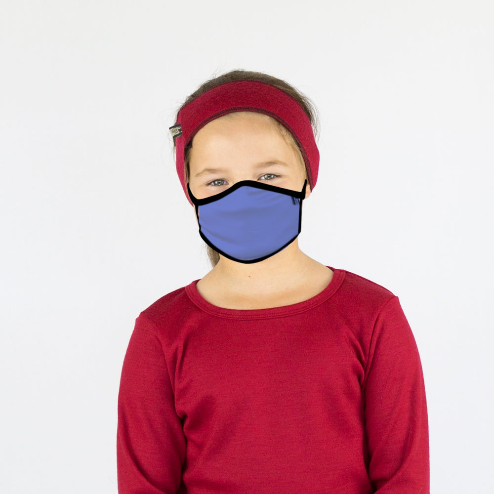 Kids Merino Face Mask blue