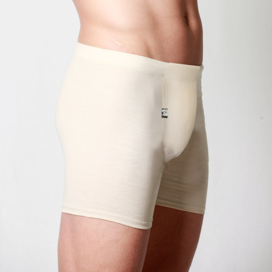 Men's Merino fitted boxer briefs natural