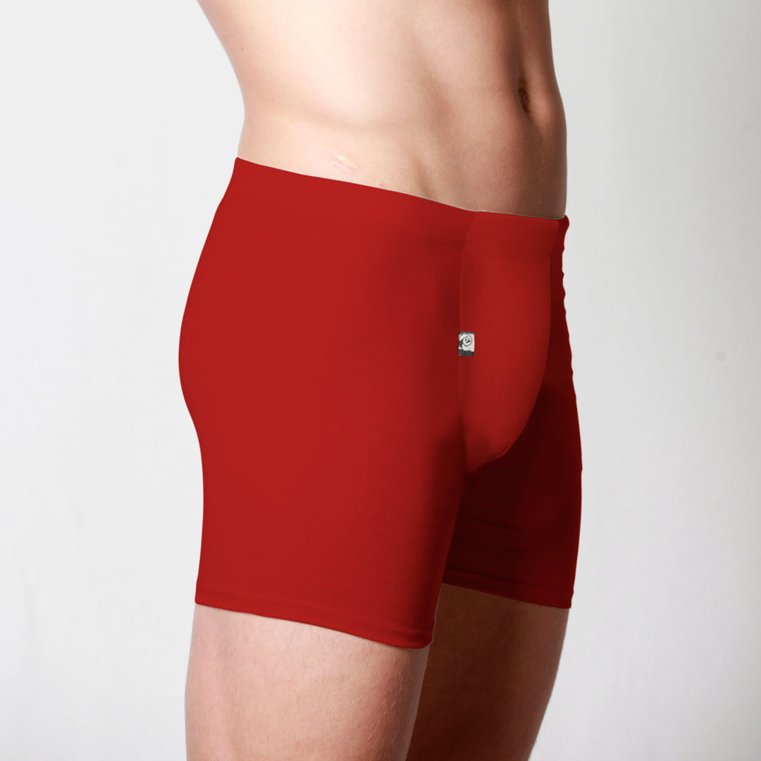 Men's Merino fitted boxer briefs red