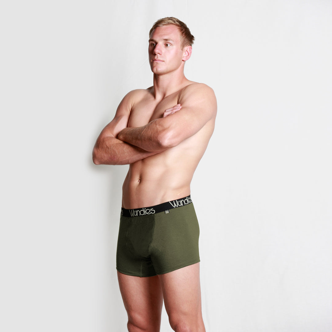 Mens fitted boxers with fly