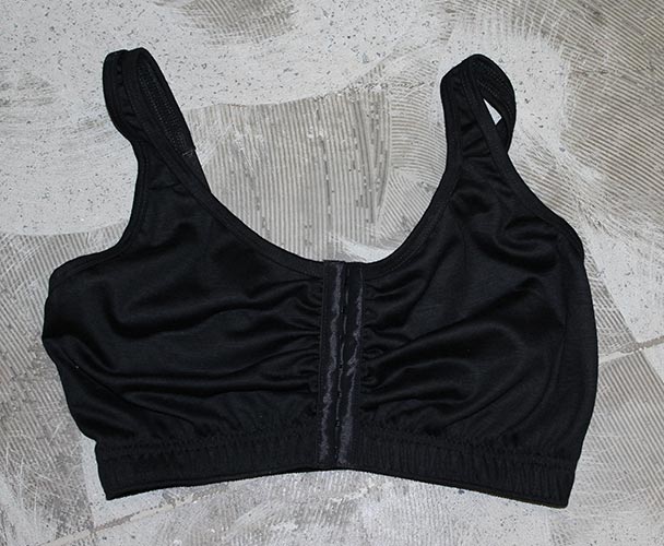 Black Front Opening Merino Bra