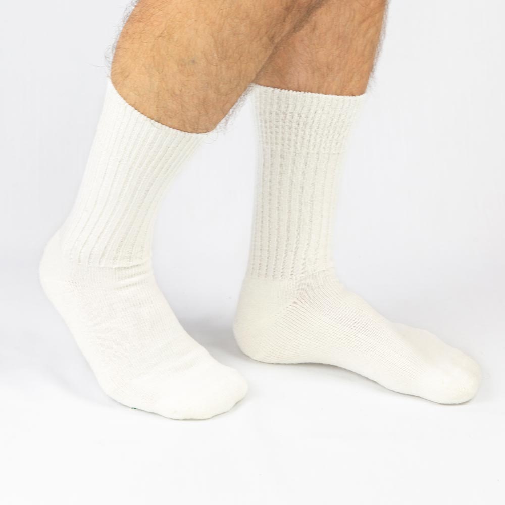 Wool and Cotton Sports Socks White