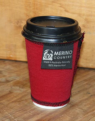 Merino Coffee Cup Cooler Red