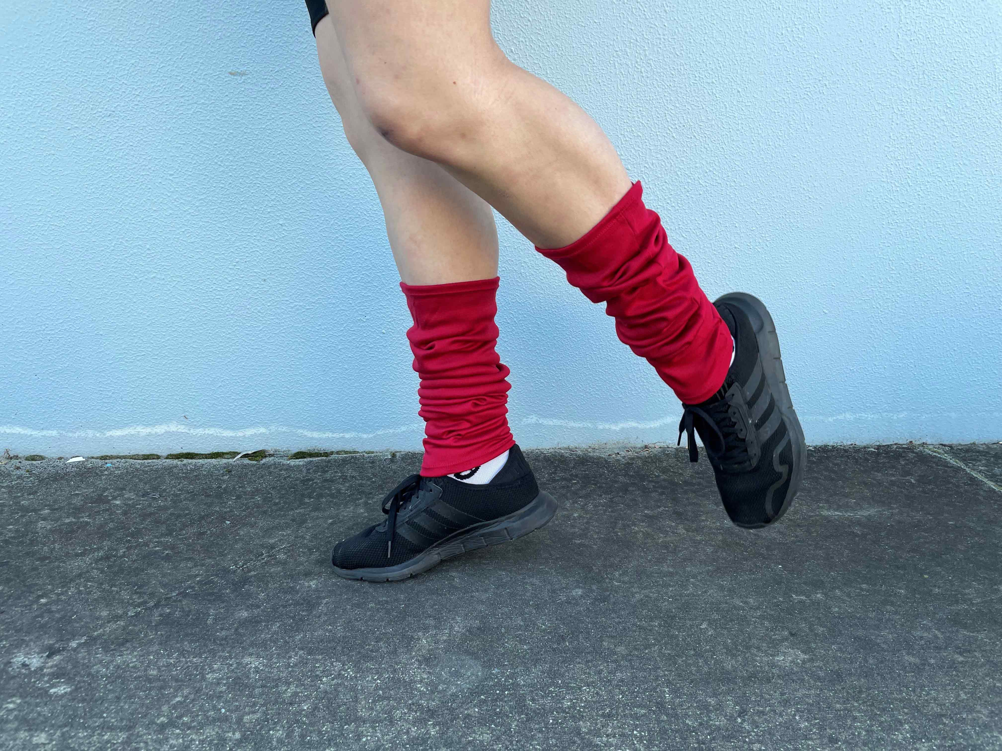 100% Merino Leg Warmers in red