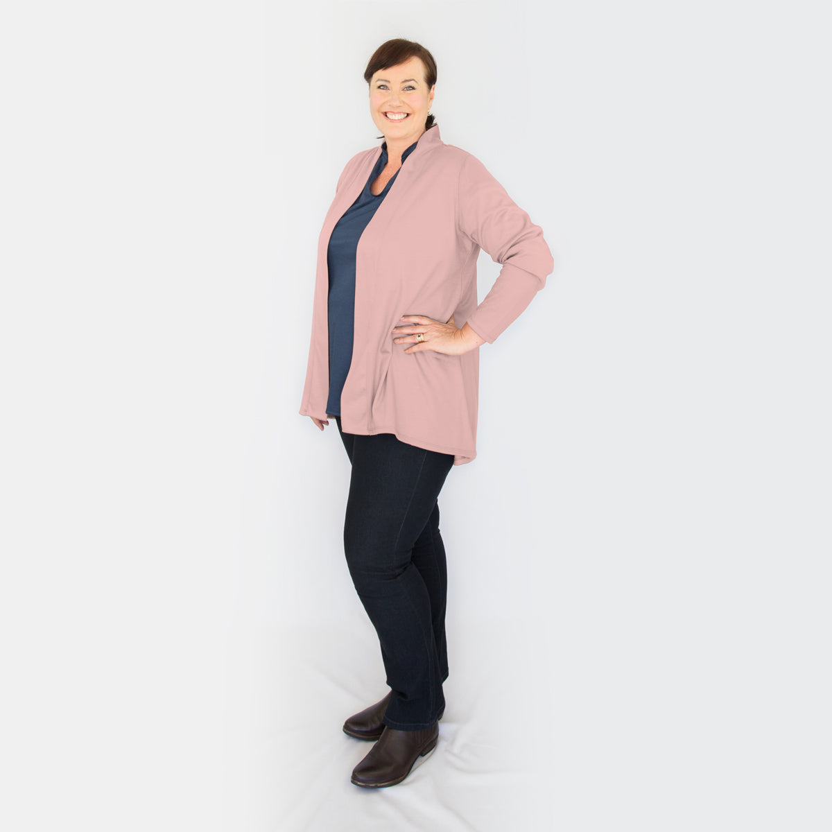 Merino Short Swing Jacket - Dusty Pink